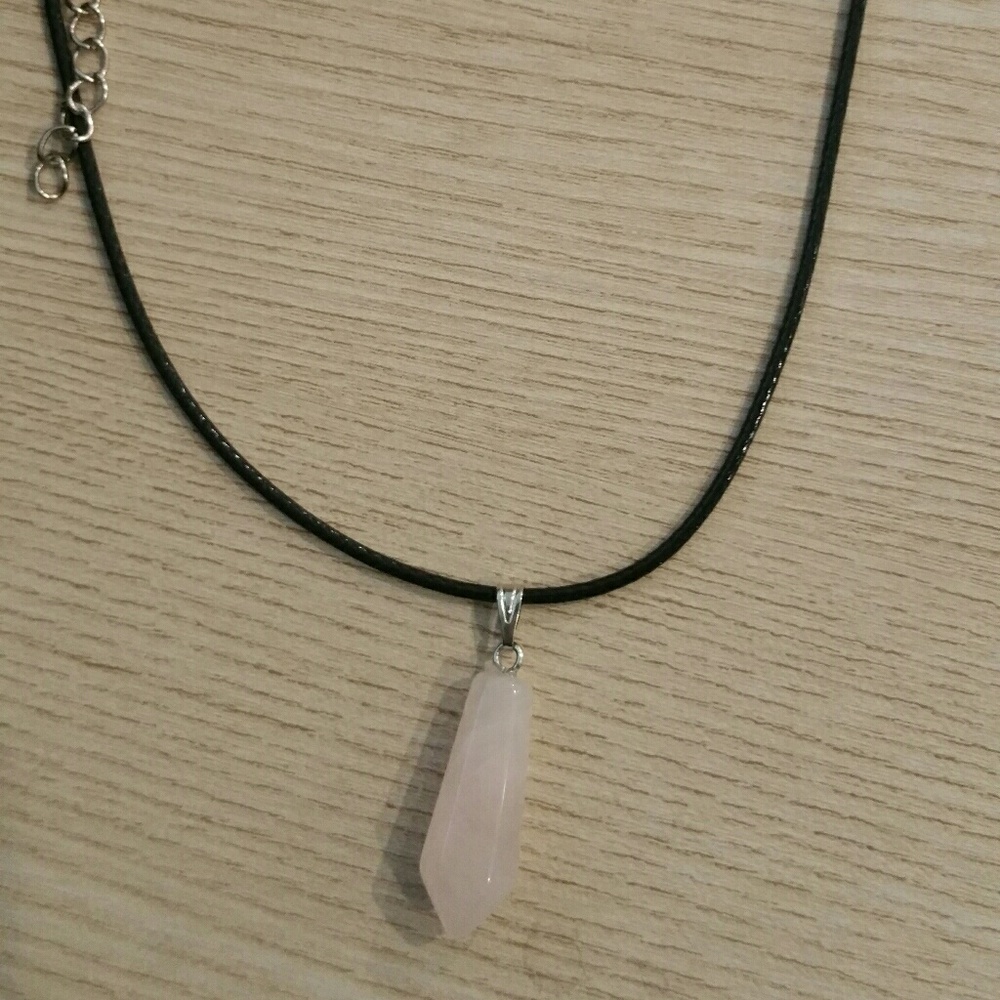 Handmade hexagonal.shaped stone necklace